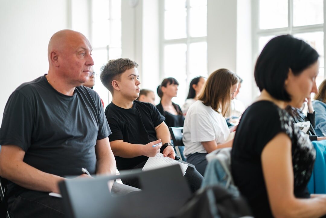 people listening attentively